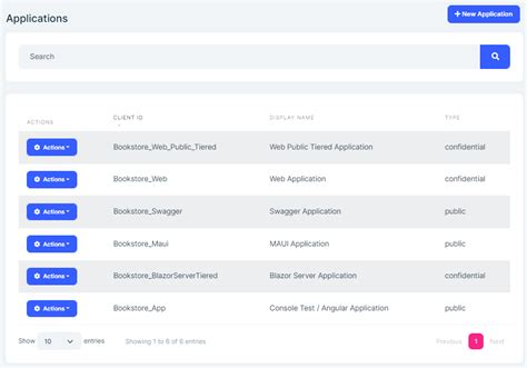 Application Management Page .